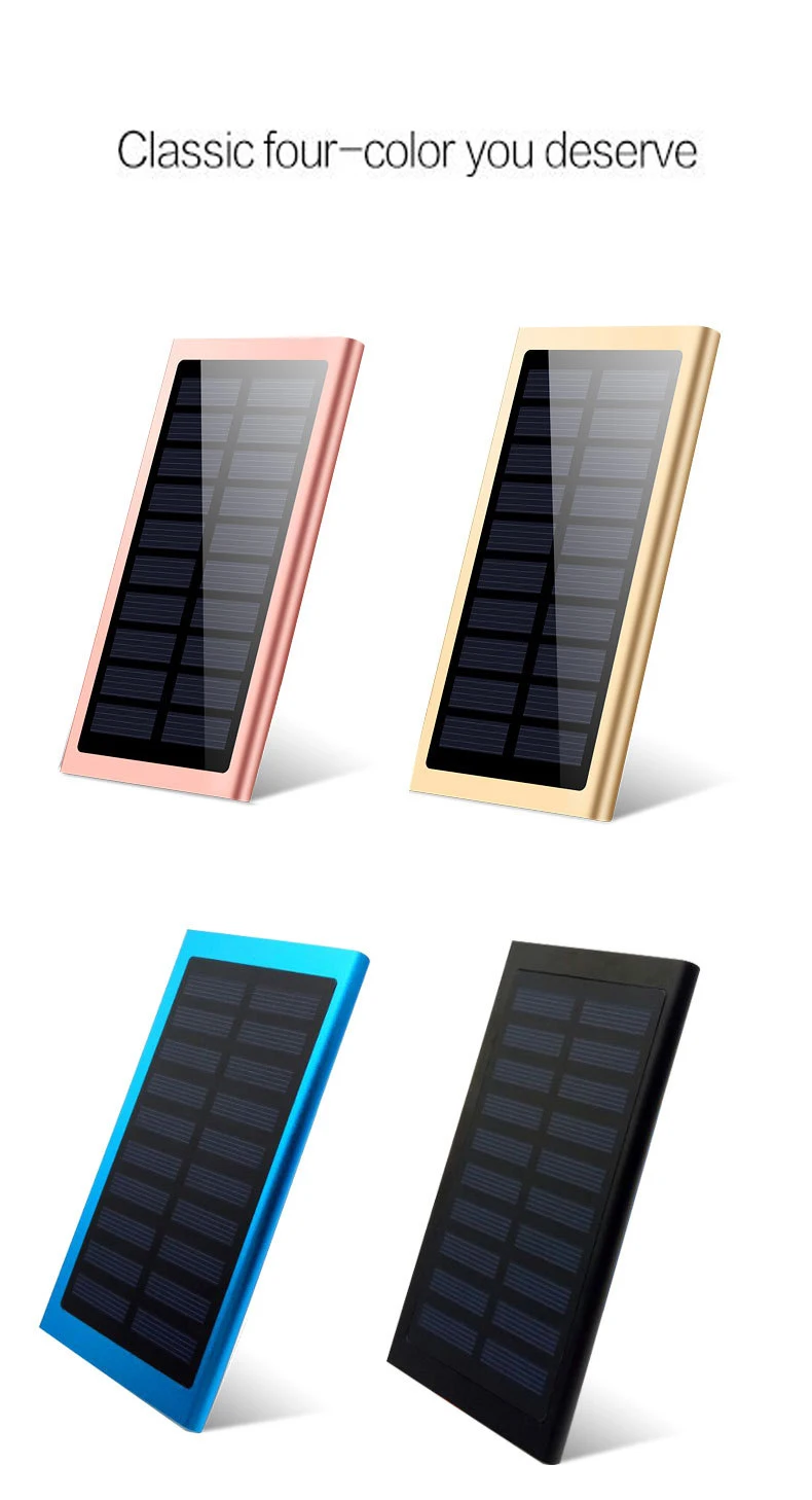 30000 мАч Внешний аккумулятор 2 USB светодиодный Банк питания портативная мобильная зарядка телефона от солнечной батареи для Xiaomi Mi iphone XS XR 8 plus