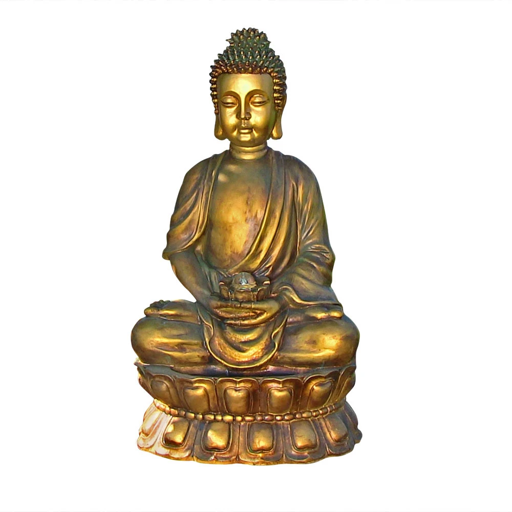 Sunnydaze Outdoor Relaxed Buddha Fountain with Light, 36 Inch Tall (1)