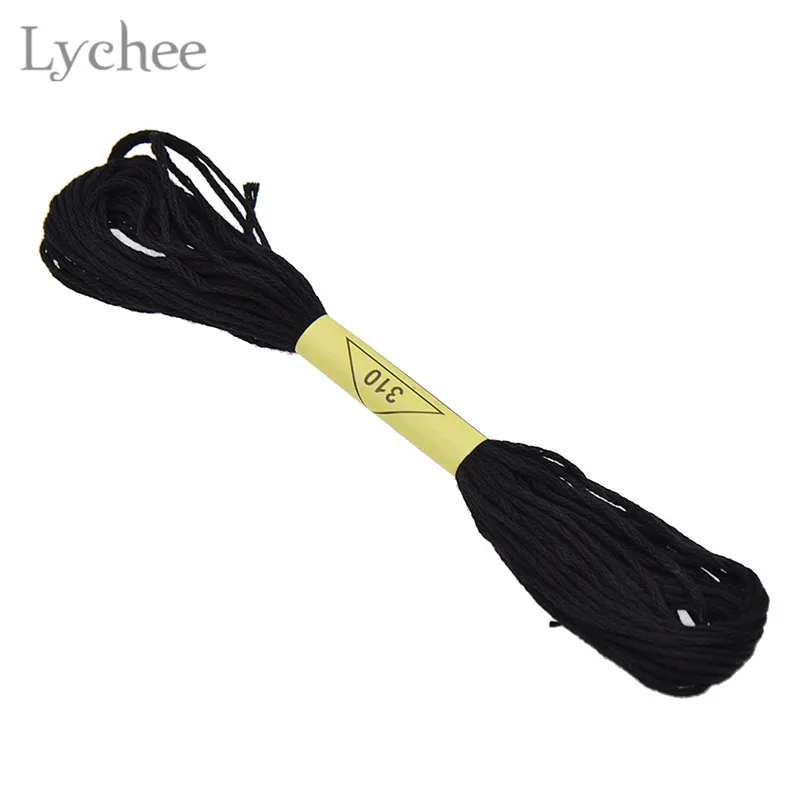 Lychee Life 블랙 크로스 스티치 자수 스레드 DIY 수제 봉제 공예 액세서리