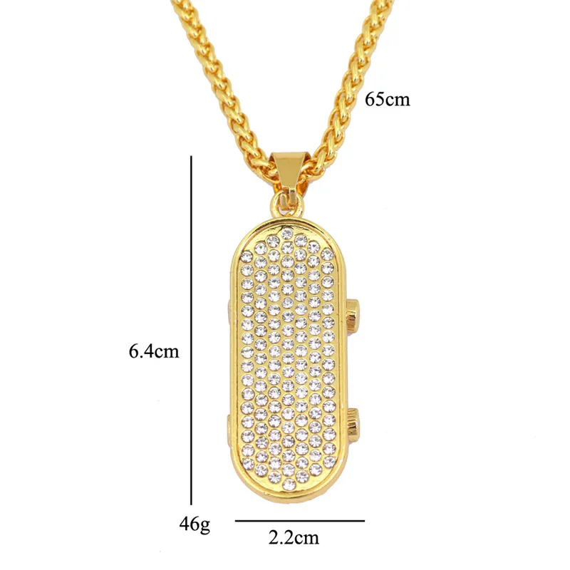 Ожерелье в стиле хип хоп bling crystal Подвеска скутер украшение из кубинской