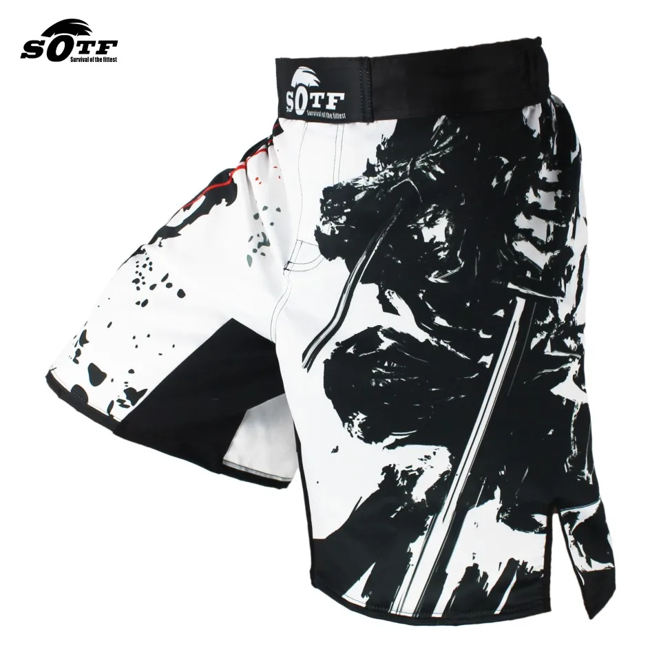SOTF Black Elastic waist Bushido font b Fitness b font fierce ninja combat sport shorts Tiger