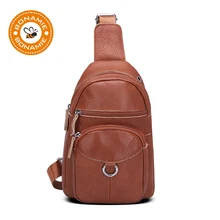 BONAMIE натуральная кожа нагрудная сумка для мужчин винтажная нагрудная сумка для путешествий модная сумка-мессенджер через плечо сумка на одно плечо