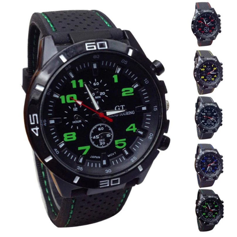 Мужские часы Топ бренд Роскошные Кварцевые часы мужские военные часы спортивные наручные часы силиконовый ремешок bayan kol saati