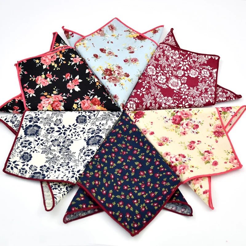 Men Cotton Paisley Colorful Pocket Square Handkerchief Wedding Hanky