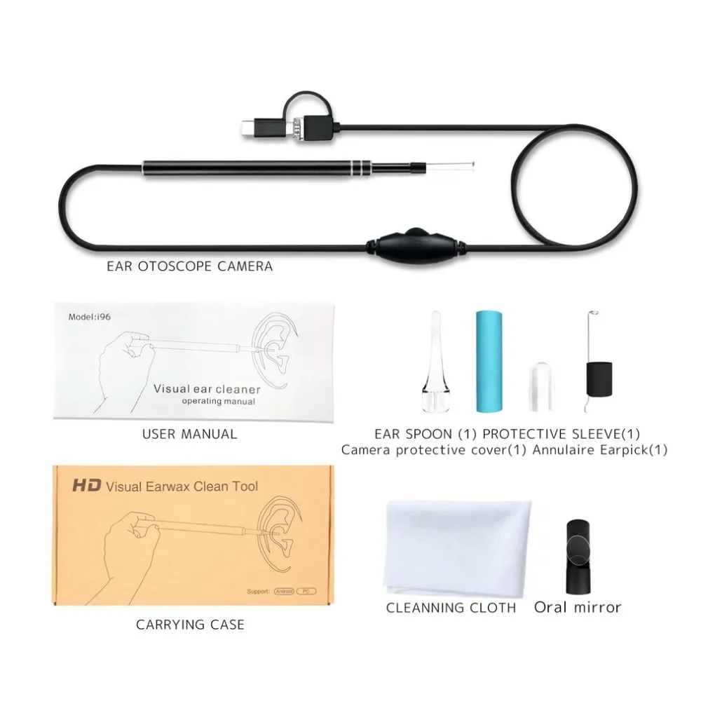Беспроводной Wi-Fi ушной очиститель ушной эндоскоп 5,5 мм объектив Otoscope ушной воск Чистящая Ложка для удаления смартфона ПК наборы туалетных принадлежностей