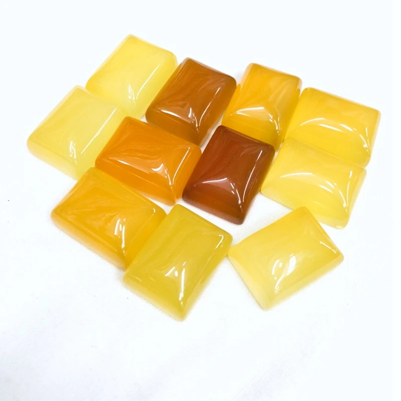 Wholesale 20pcs Natural Yellow Carnelian Agate Beads Cabochon 12x16mm 13x18mm Rectangle Gem Stone Cabochon Bead Jewelry making
