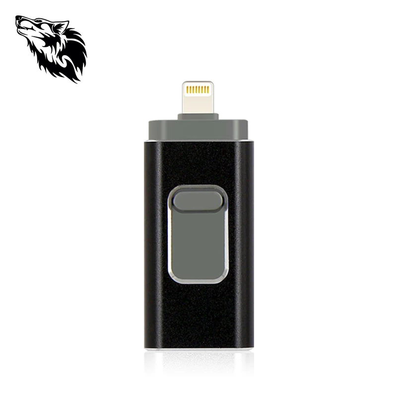 Горячий U диск 3 в 1 Флешка 32 ГБ usb флэш-накопитель 128 ГБ флеш-накопитель 68 ГБ USB флешка для iPhone - Цвет: BLACK