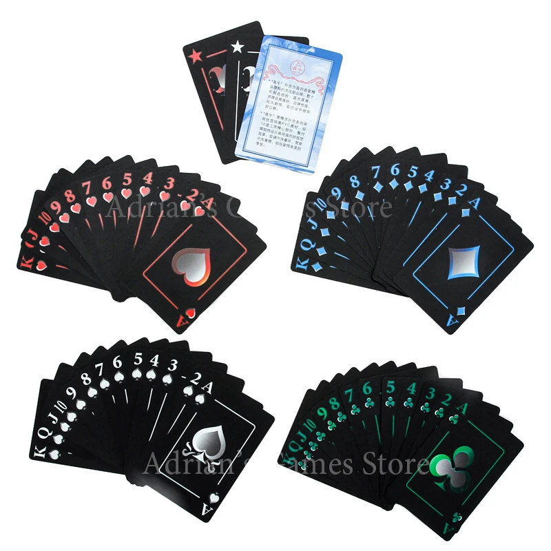 Пластиковые игральные карты черные пластиковые покерные карты Волшебная карточка кардистри алюминиевая коробка