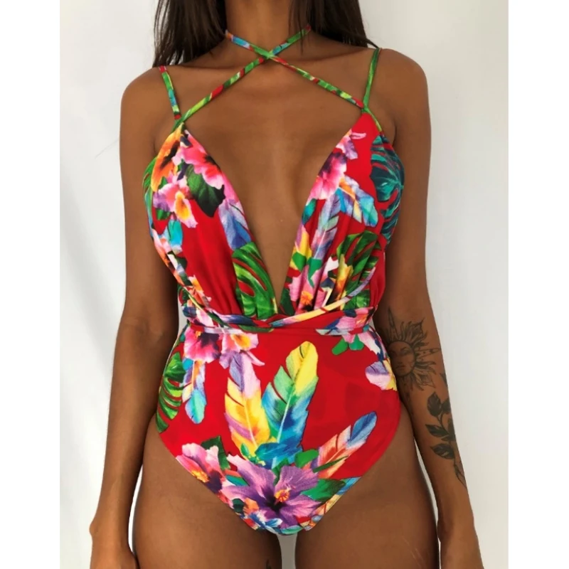 New Sexy One Piece Swimsuit Women Swimwear Push Up Monokini Bandage Bodysuit Female Beachwear Summer Bathing Suits