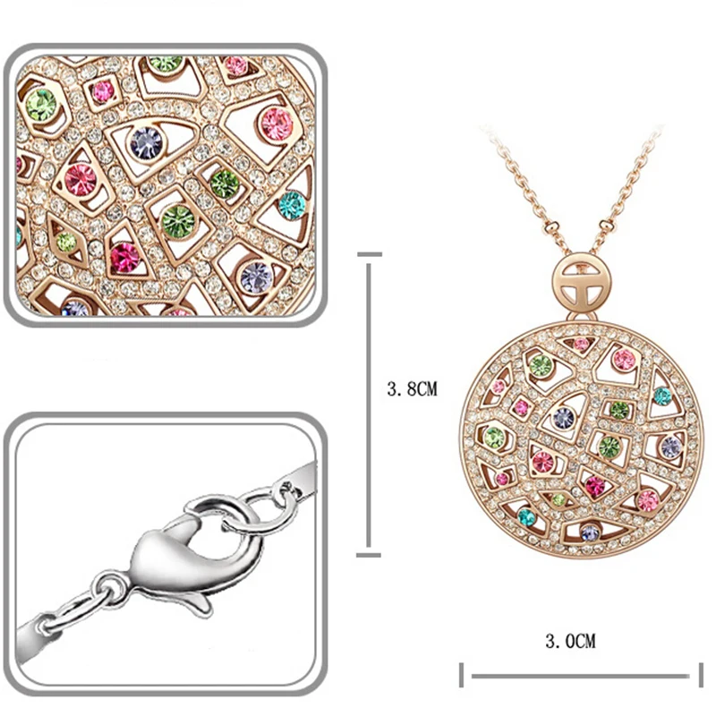 SHDEDE Высокое качество Кристалл от Swarovski винтажные Ожерелья Подвески большой круглый ювелирные изделия Модные женские Чокер-3537