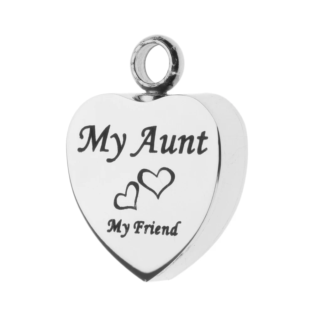 Stainless Steel Cremation My Friend Heart Urn Pendant Keepsake Memorial Charms Jewelry Fit Pendant