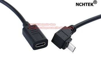 

NCHTEK UP Angled Micro USB 2.0 Male to Type C Female Data Charging Connector Cable About 27CM/Free Shipping/10PCS