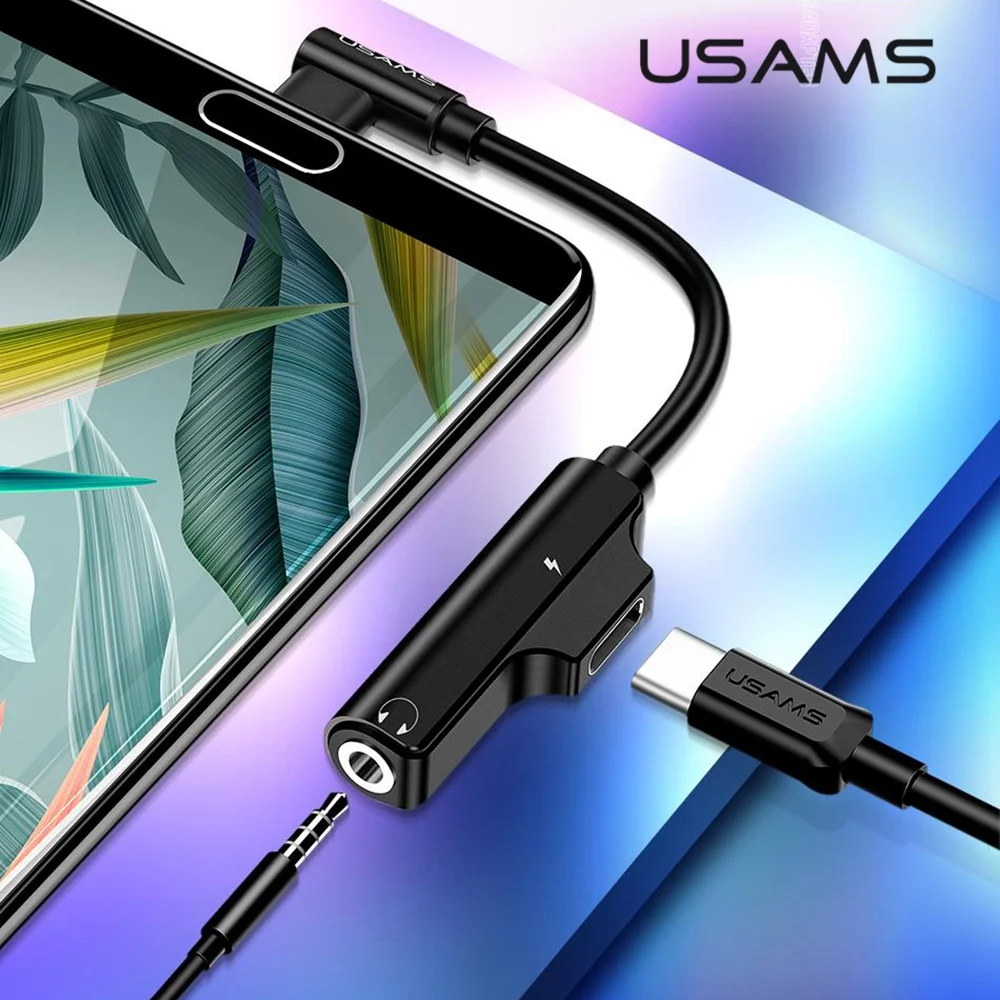 USAMS Type C OTG Adapter Audio OTG Converter Jack 3.5mm to Aux Cable