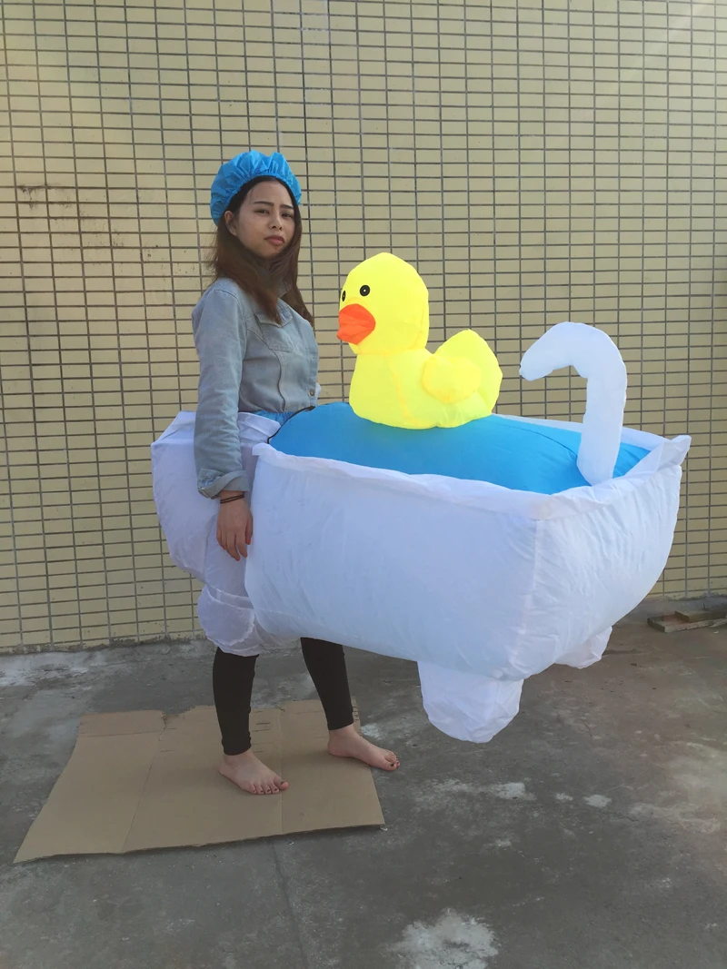 Free shipping 1.5 2m Inflatable Baby Bathtub Costume Polyester Adult ...