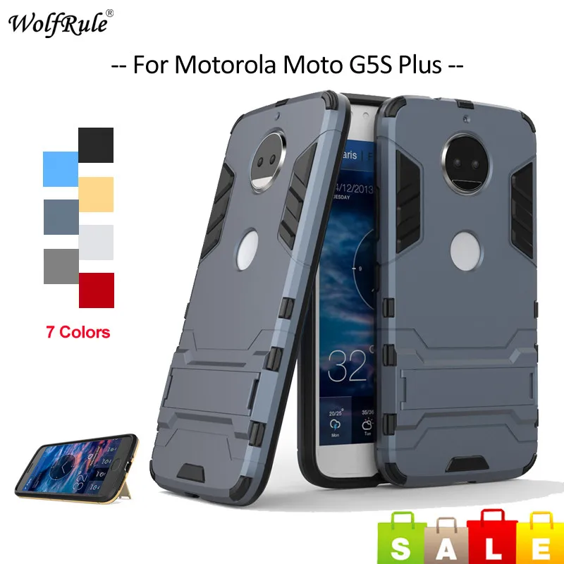 

For Cover Motorola Moto G5S Plus Case Shockproof TPU PC Stand Mobile Phone Case For Motorola Moto G5S Plus Cover 5.5'' WolfRule