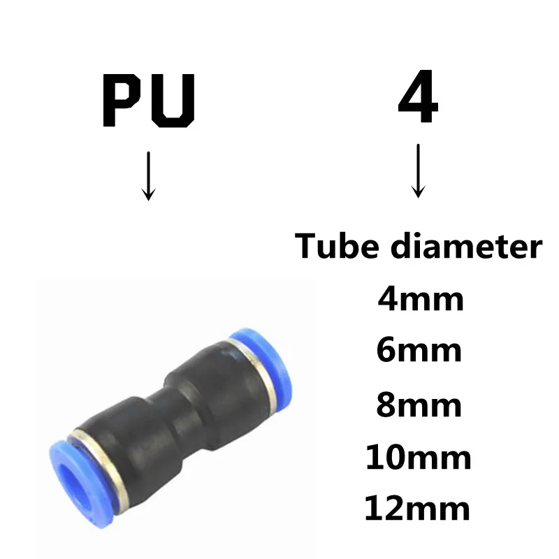 1 шт. пневматические фитинги быстроразъемные воздушные фитинги для 4 мм 6 мм 8 мм 10 мм 12 мм трубчатый шланг Прямые фитинги