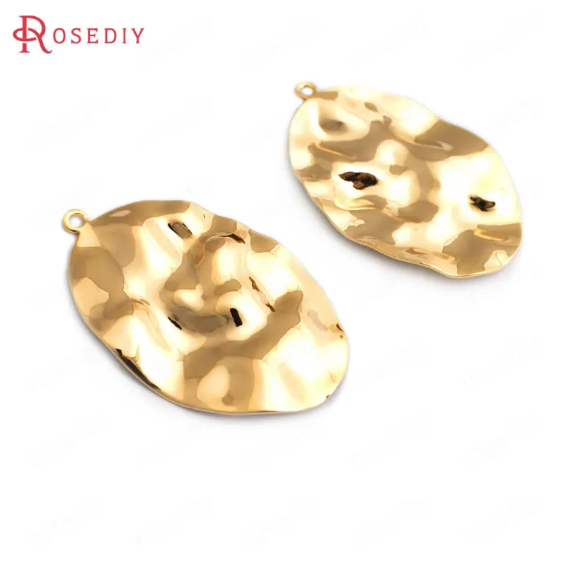 

(34861)10PCS 37x23MM 24K Gold Color Brass Wave Oval Shape Charms Pendants High Quality Diy Accessories Jewelry Findings