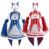 Ram/Rem Cosplay Re:zero Kara Hajimeru Isekai Seikatsu black blue red Costume Maid Servant Dress ► Photo 3/6