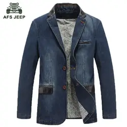 2018 новая джинсовая куртка мужская повседневная джинсовая пиджак Мужчины Новое поступление Мужская Повседневный комплект slim fit blazer пальто