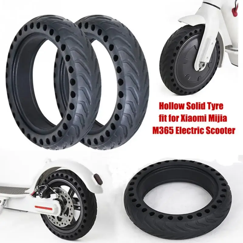 

2 Pcs/Set Rubber Tyre Cellular Type Black Hollow Tire For Xiaomi Mijia M365 Scooter
