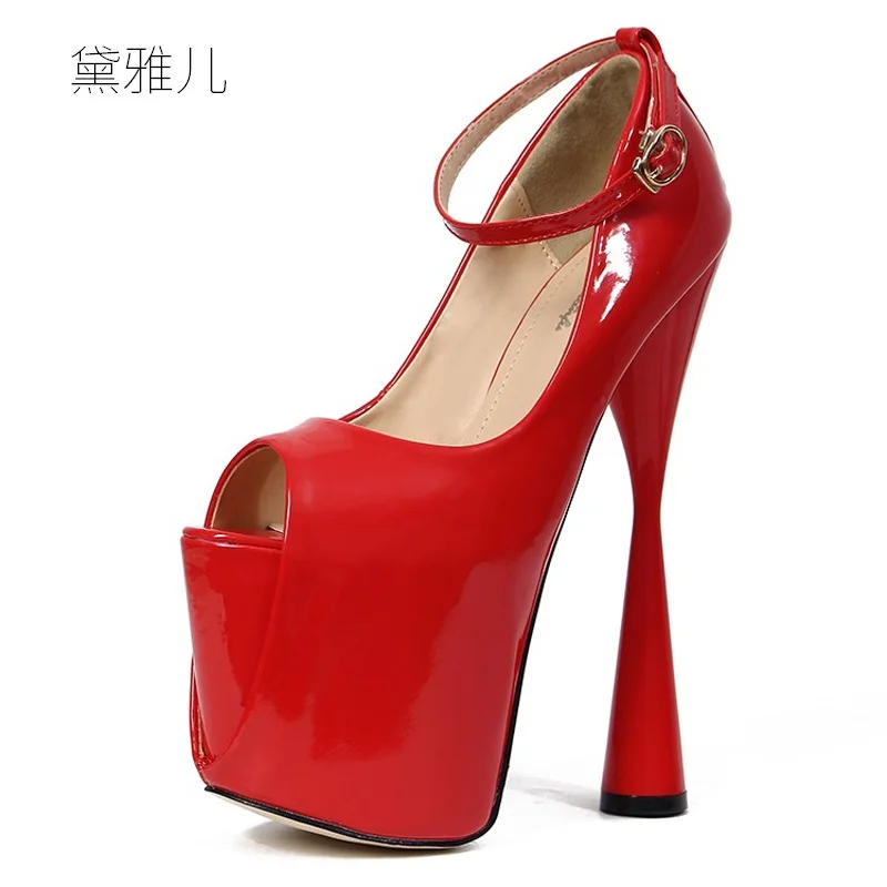 

2018 Summer Style Fashion Peep Toe Red Sexy Ultra High Platform Heels for Women's Pumps with Shoes Woman Wedding Ladies Party