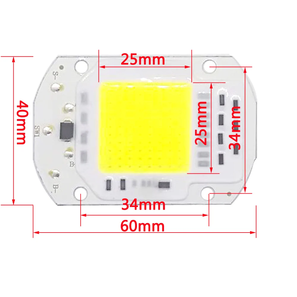 10 шт./лот Smart IC чип 10 Вт 20 Вт 30 Вт DC4V высокой мощности лампы бусины для наружного прожектора Солнечный фонарь