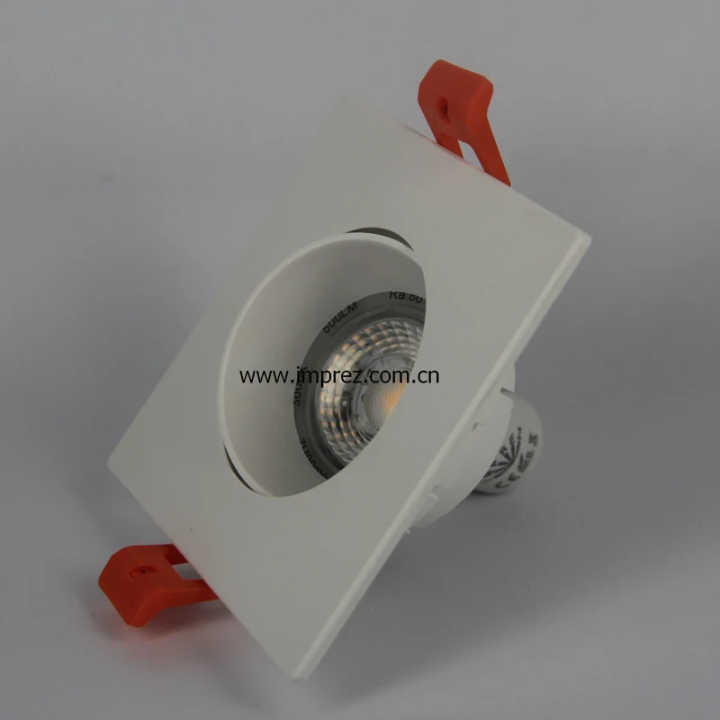 

Wholesale 100pcs Round/Square Led downlight frame+GU10/GU5.3 6W led spot light with downlight fittings white or warm white