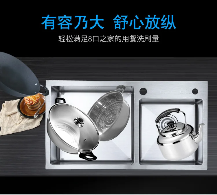 ITAS9935, кухонная раковина, двойная чаша, 304, нержавеющая сталь, матовая, дренажная корзина, слив, дренажная система, толщина 3,5 мм, без крана