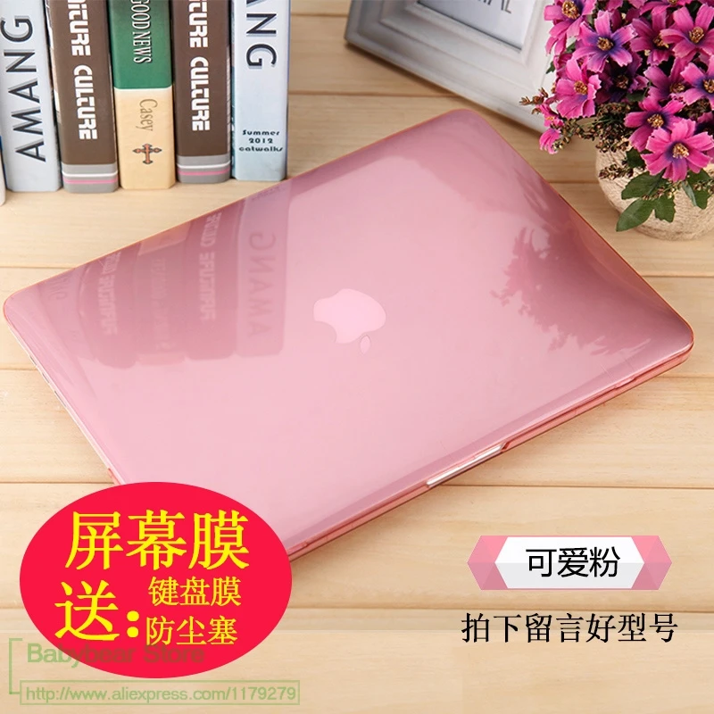 Чехол 3 в 1 для MacBook 11, 12, 13, 15 retina, прозрачный чехол для ноутбука Apple MacBook Air 11,6, 13,3 дюймов, Pro 13, 15 retina Touch Bar - Цвет: pink