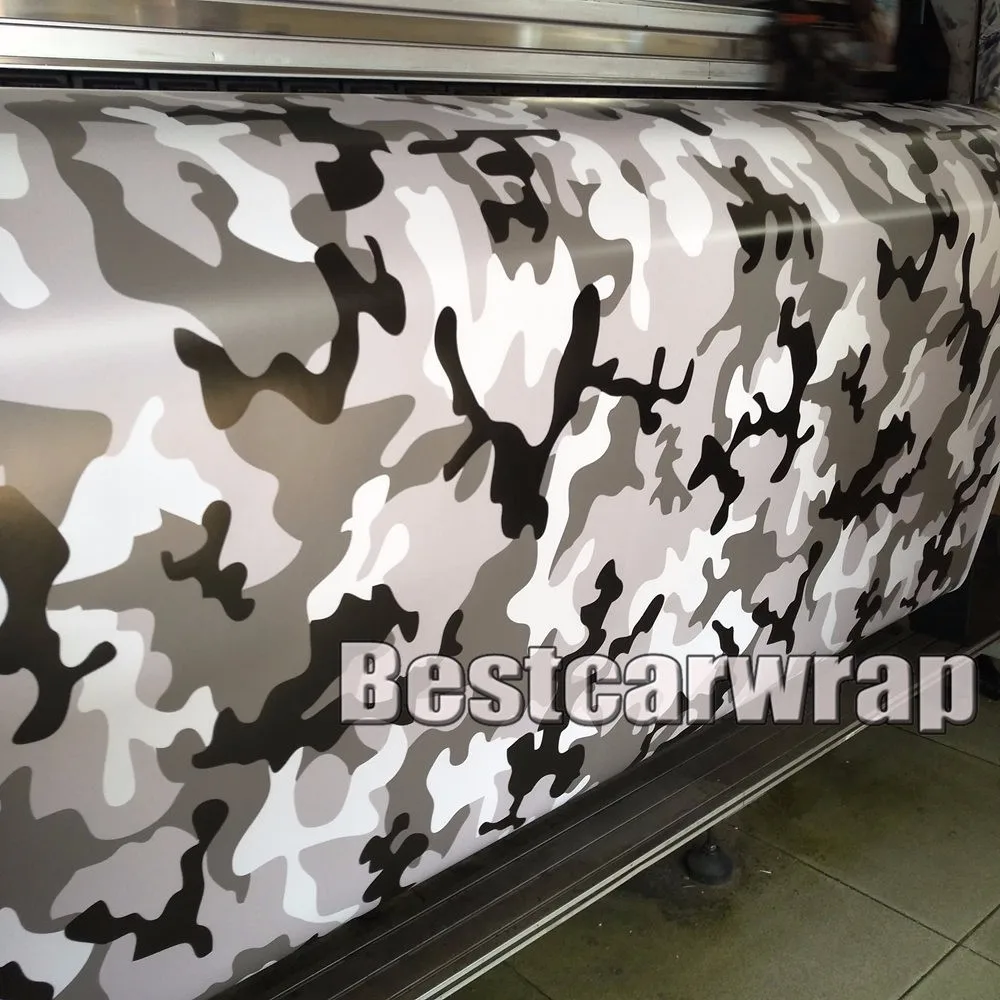 black white grey snow winter camouflage vinyl car wrapping film with boat auto wrapping  (2)