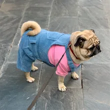 Вельветовый комбинезон с собачкой комбинезон Мопс одежда французская одежда для бульдога Весна Осень Одежда для собак костюм собаки комбинезон