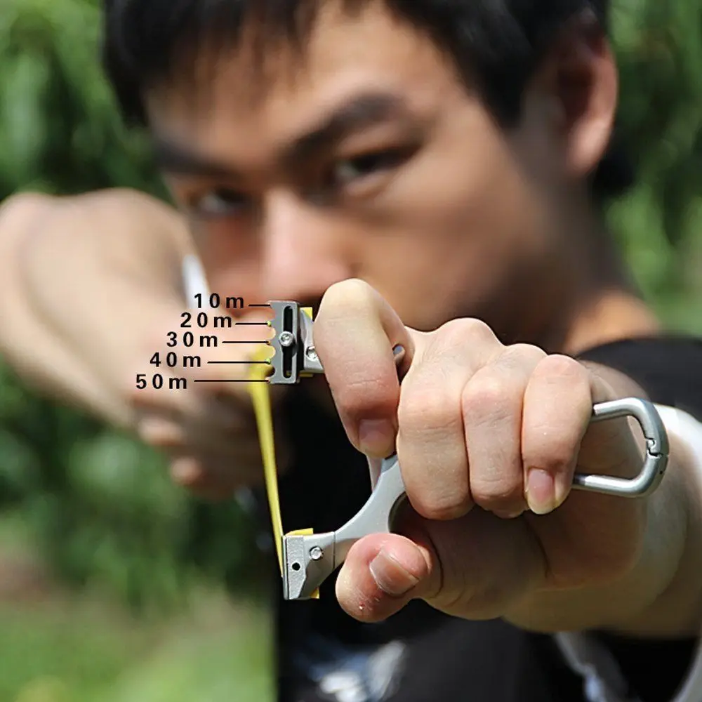 

Powerful Sniper Slingshot Folding Catapult Kit with Rubber Steel Balls Outdoor Hunting Tool
