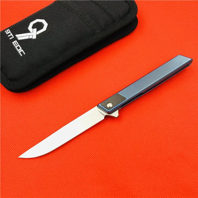 9TiEDC Djinn титановый нож из титанового сплава ручка складной нож Походный складной нож M390 стальной инструмент для кемпинга маленький инструмент - Цвет: C