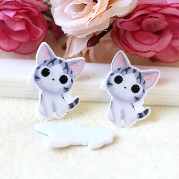 37 19 De Réductionkawaii Dessin Animé Chat Figurine Chi Doux Décoration De La Maison Dos Plat Planaire Résine Artisanat Bijoux à Bricoler Soi Même