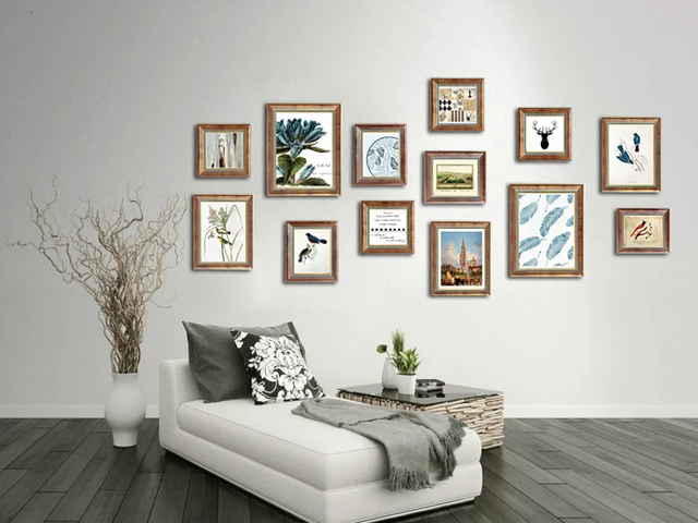 European Style American Solid Wood Mashup Photo Wall Retro Old European Style American Solid Wood Mashup Photo Wall Retro Old Background Creative Frame