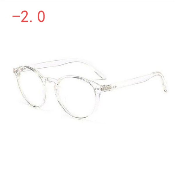 Myopia 200 Готовые очки для близорукости, женские и мужские, прозрачная и Черная Овальная оправа, прозрачные линзы, близорукие очки по рецепту, 0-1-1,5-4 - Цвет оправы: Myopia 200