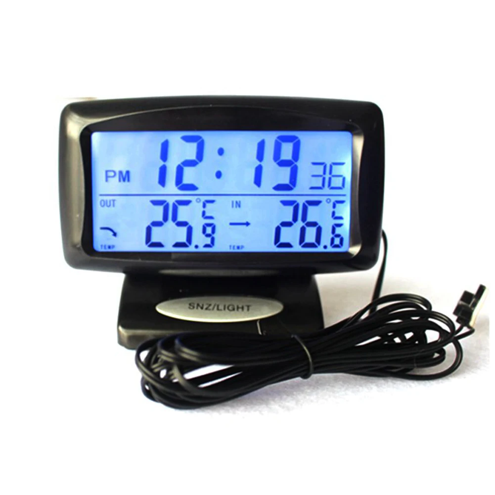 2 In 1 Car Kit Electronic Clock Thermometer, Digital Display, Inside