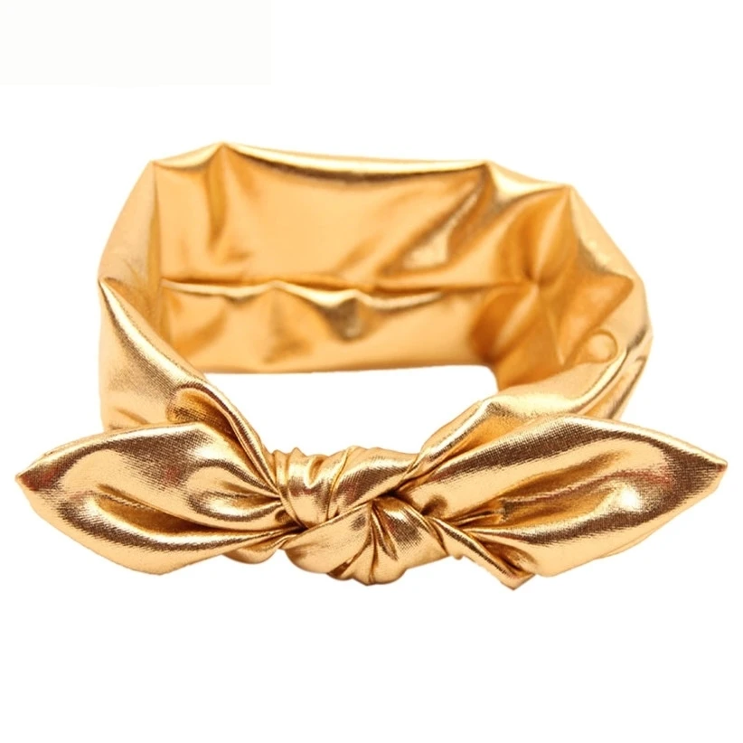 Дизайн, модная детская эластичная Золотая повязка на голову с изображением кролика для девочек, аксессуары для волос, Прямая поставка