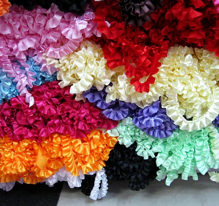 30meters/package pink/white/purple/blue polyester ruffle lace trim 2.5cm Wide Craft DIY Decoration Lace Fabrics - Free Shipping
