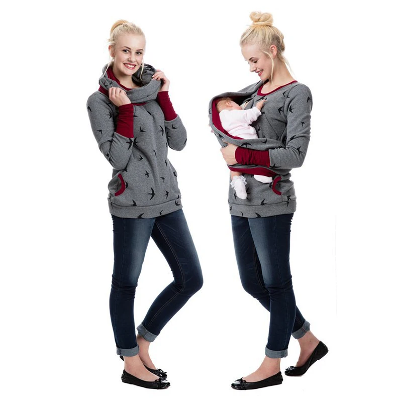 Thick Warm Nursing Sweatshirt Hoodie Women Long Sleeve Breastfeeding Shirt Winter for Feeding Maternity Pregnancy Clothes