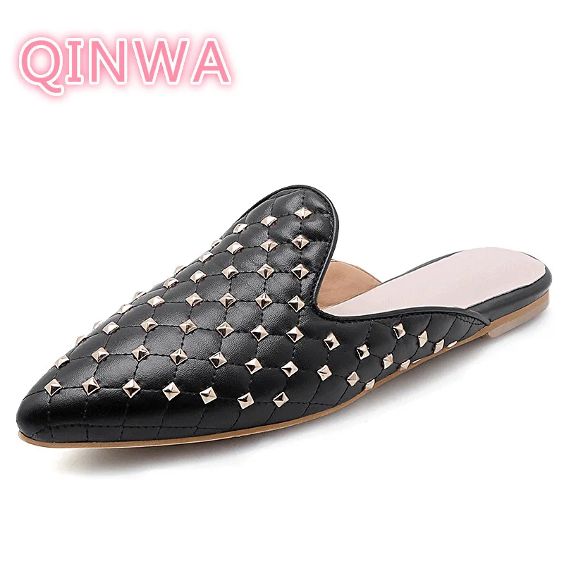 

2019 Summer New Rivet Slippers Korean Version Of Baotou Sandals Wild Wear Muller Slippers