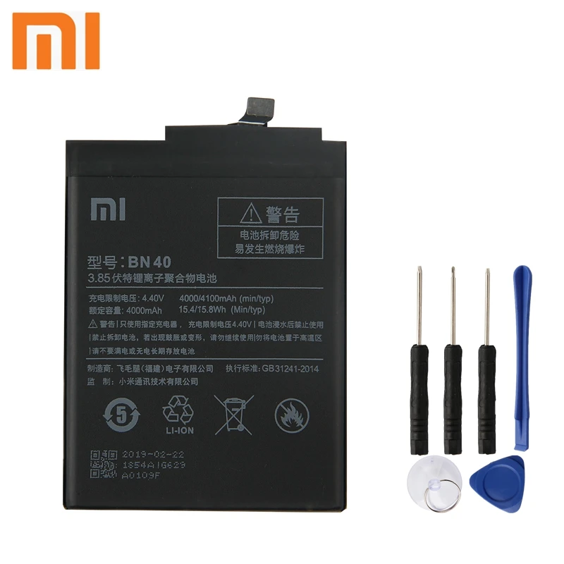 

Xiao Mi Xiaomi Mi BN40 Original Battery For Xiao mi Redmi 4 Pro Prime 3G RAM 32G ROM Edition Redrice 4 Hongmi 4 4100mAh + Tool