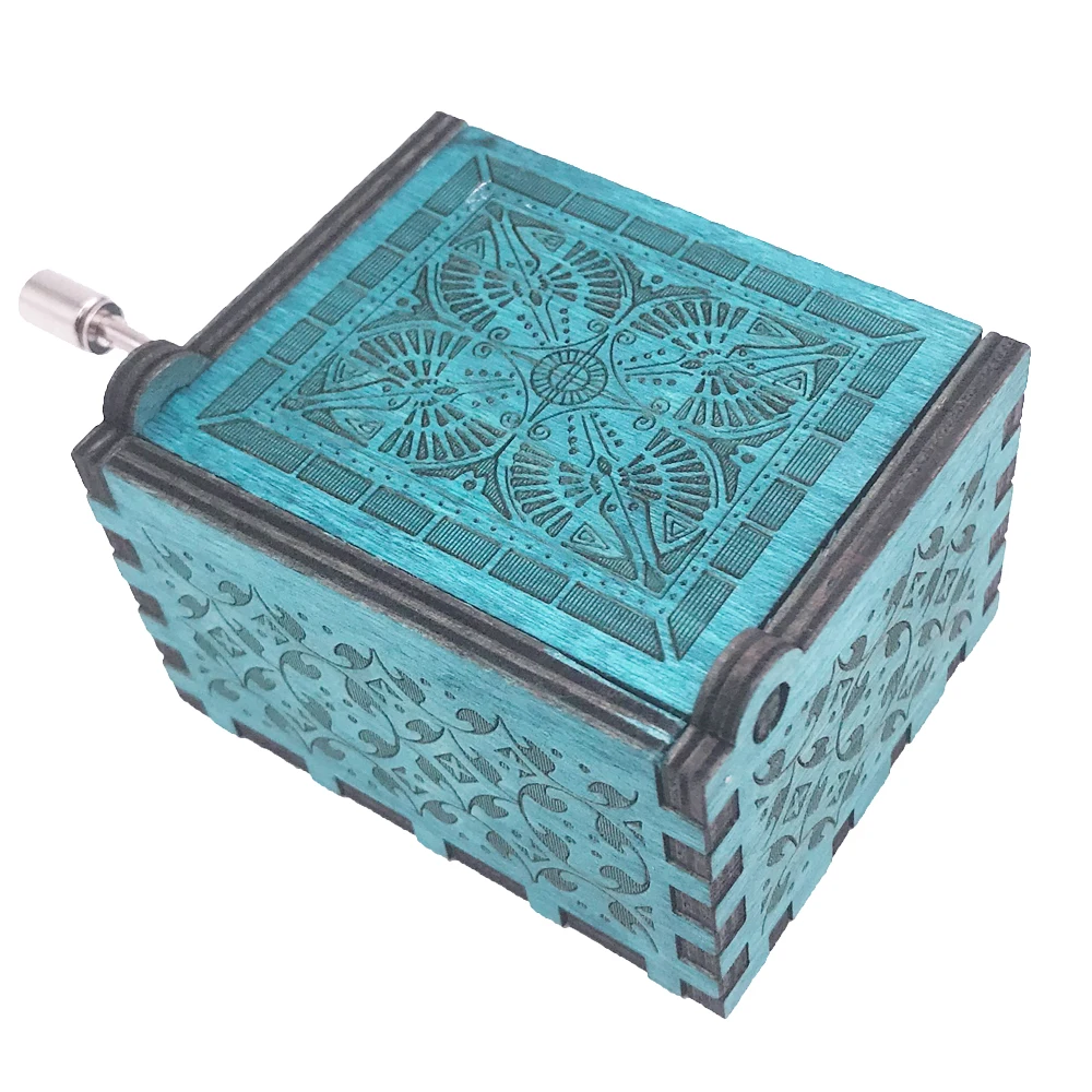 YouTang Music Box Hand Crank Musical Box Carved Wood Musical Gifts Toys for Boys Christmas Gift for Kids,Play Imagine