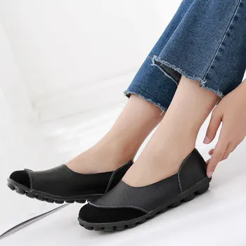 

2018 Spring Shoes Women Flats Loafers Moccasins Ladies Mother Shoe Driving Leisure Concise Footwear Women Casual Shoes BT702