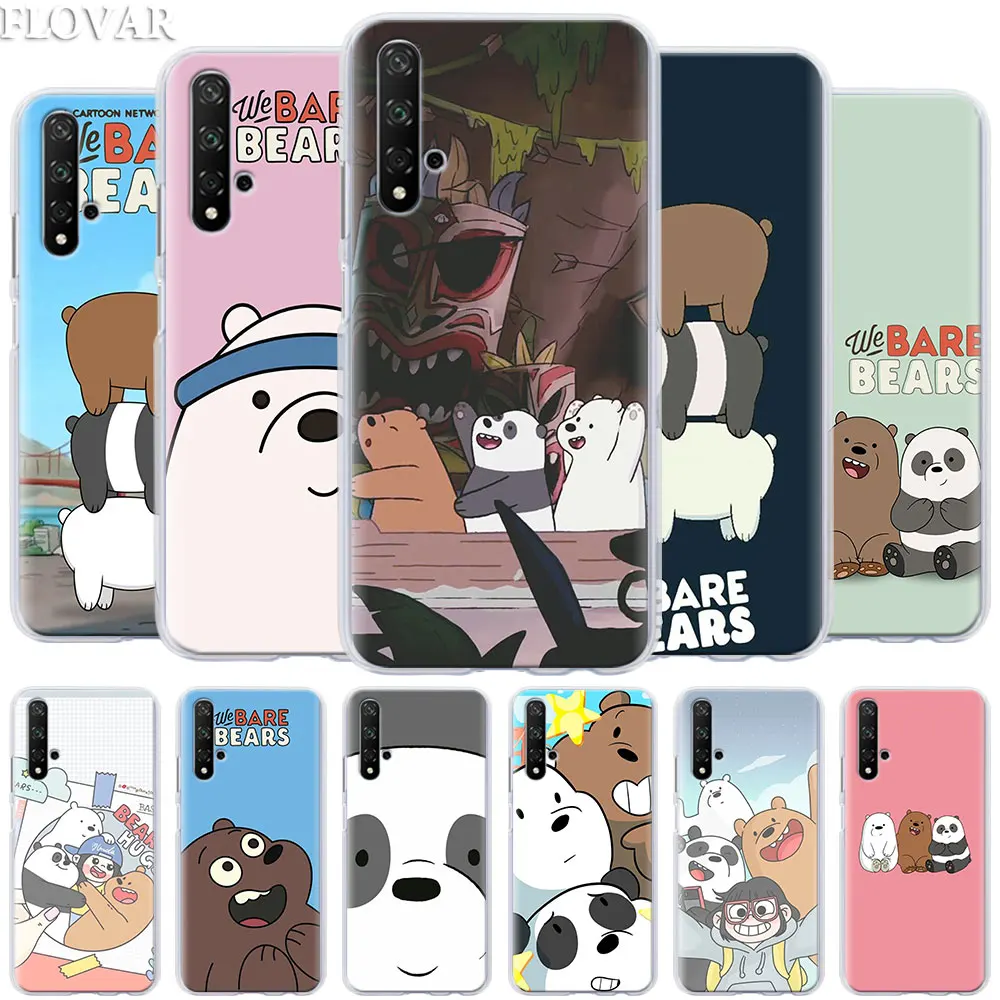 

Lovely Cartoon We Bare Bears Phone Cases for Honor 20 Pro 9 10 Lite Y7 Y9 2019 8X 8A 8C 8S View 20 Cover Hard PC Case Coque