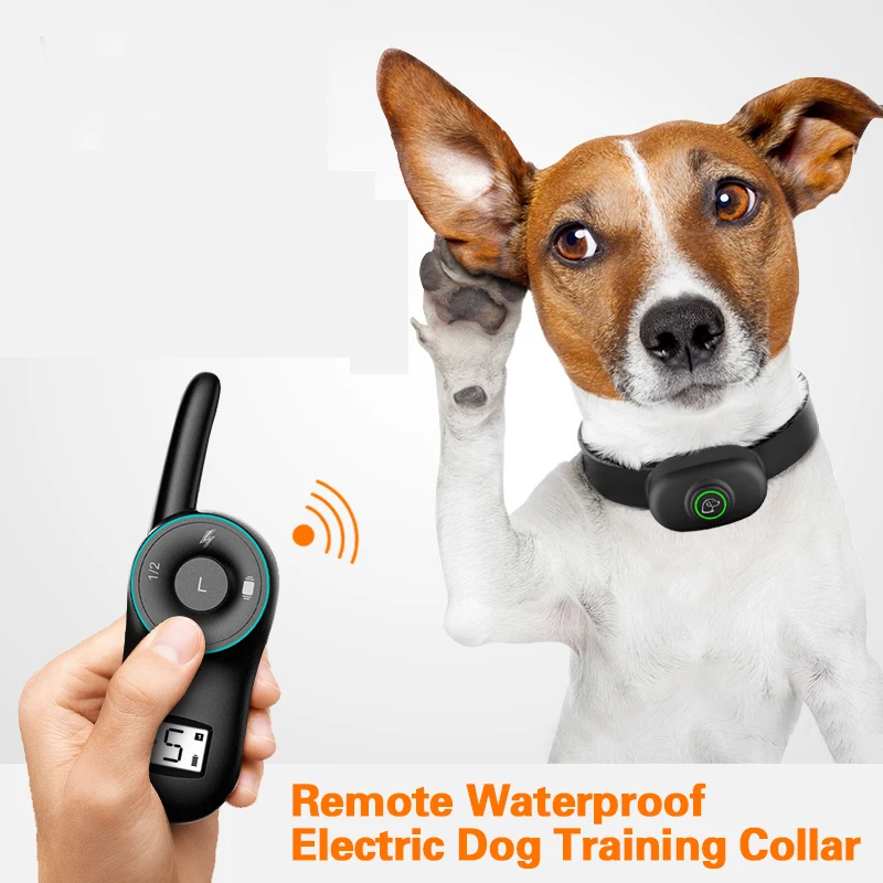 Electric Dog Training Collars IP67 Waterproof Rechargeable Dog Collars With 400m Remote Control Receiver Pet Training Collars