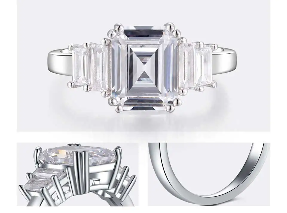 COLORFISH квадратная огранка 2,5 карат пять обручальное кольцо с камнем классические ювелирные изделия для женщин серебро 925 пробы модное рубиновое обручальное кольцо