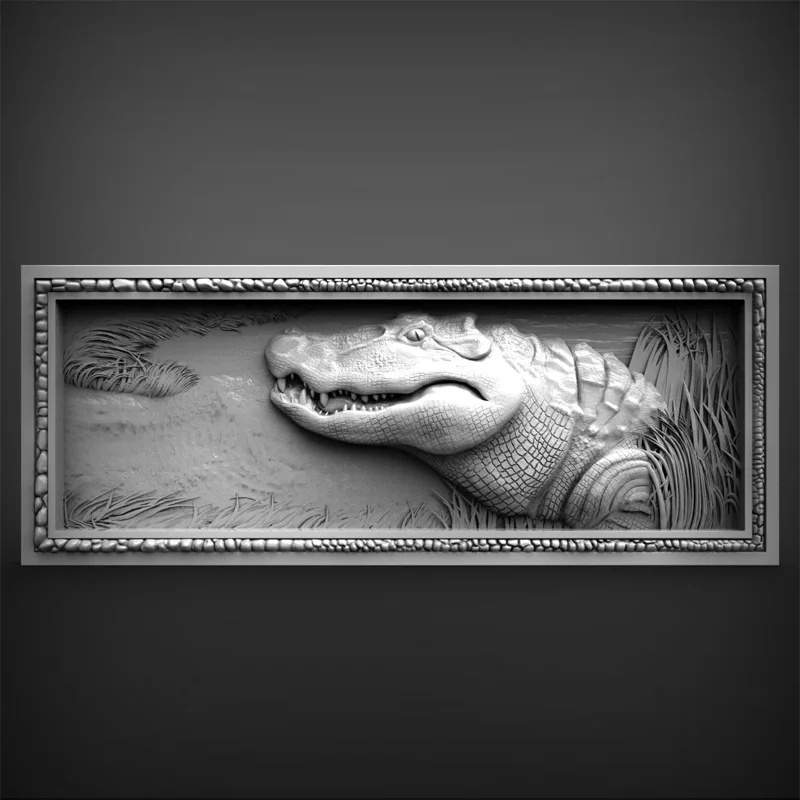 

Aligator 3d STL Model Relief for CNC Router Aspire Artcam