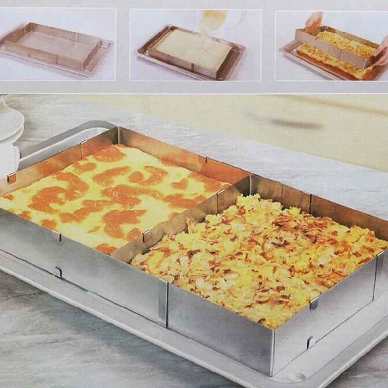 desear 6 12 Inch Square Cake Mould DIY Stainless Steel Adjustable