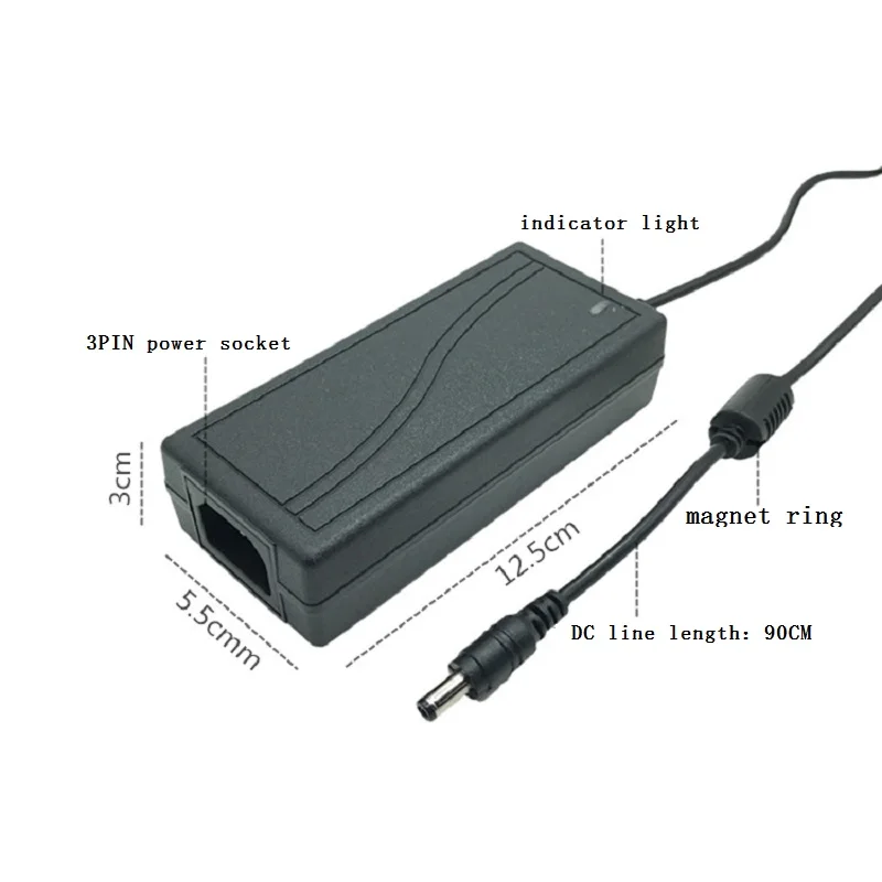 EU/US/UK Plug DC12V 5A Мощность адаптеры питания Порты и разъёмы 5 мм x 2 для ЖК дисплей